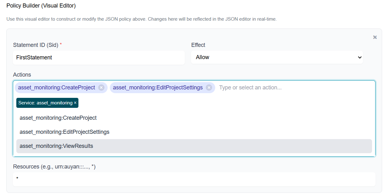 Visual Editor for Policy Document Creation on AUYAN's hub